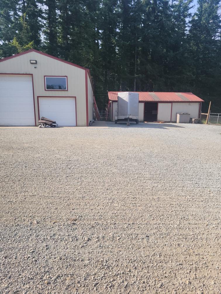Finished gravel pad and shop